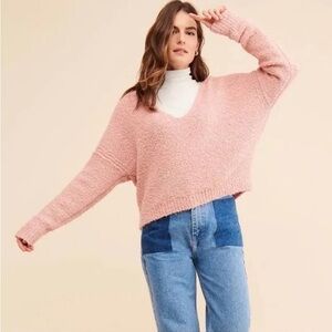 Free People Pink Pullover Sweater